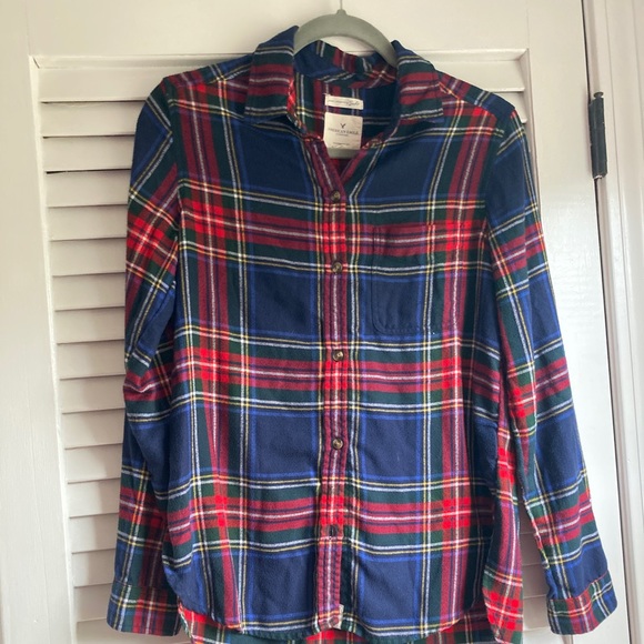 2American Eagle plaid flannel shirts - Picture 2 of 5